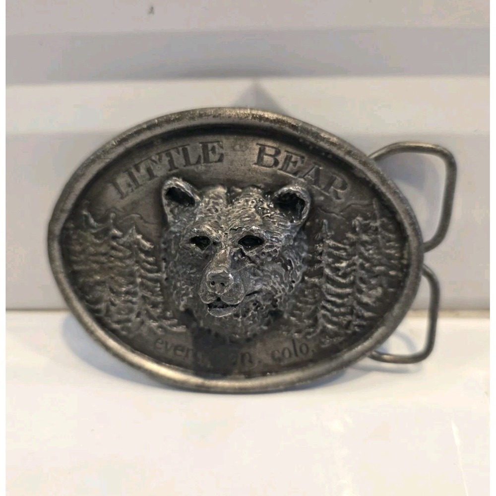 Little Bear Belt Buckle Vtg 1974 Evergreen Colorado Bergamot Brass Works HTF